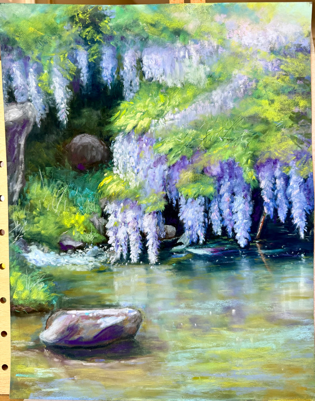 Wisteria Over the Pond